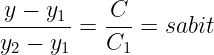 \dpi{120} \large \frac{y-y_{1}}{y_{2}-y_{1}}=\frac{C}{C_{1}}=sabit